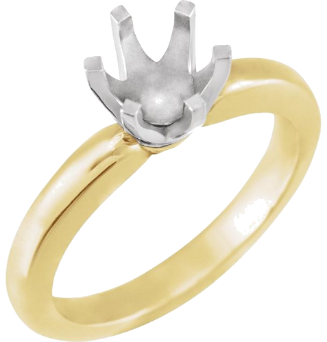 18K Yellow   Platinum 7 mm Round 6-Prong Low Solstice Ring Mounting (1)