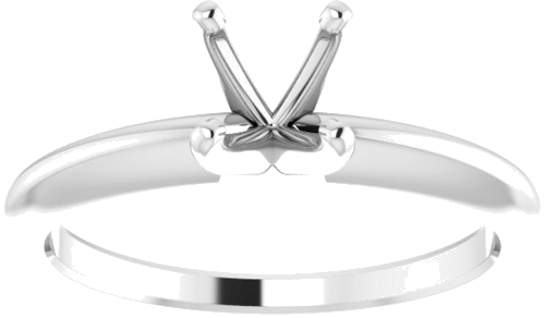 Sužadėtuvių Žiedas „Solitaire“ 585 Baltojo Aukso Round 5.7mm x 6mm (3)