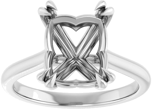 Sužadėtuvių Žiedas „Solitaire“ 585 Baltojo Aukso Emerald 10mm x 8mm (3)