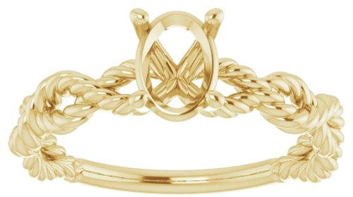 14K Yellow  7x5 mm Oval Solitaire Engagement Ring Mounting (3)