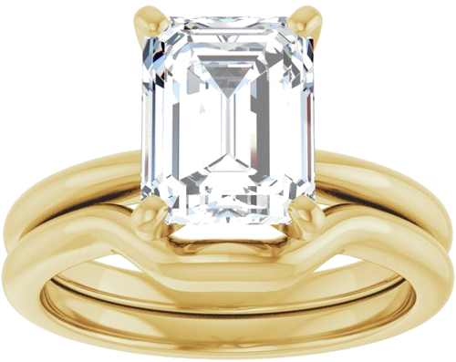 Sužadėtuvių Žiedas „Solitaire“ 585 Geltonojo Aukso Emerald 9mm x 7mm (8)