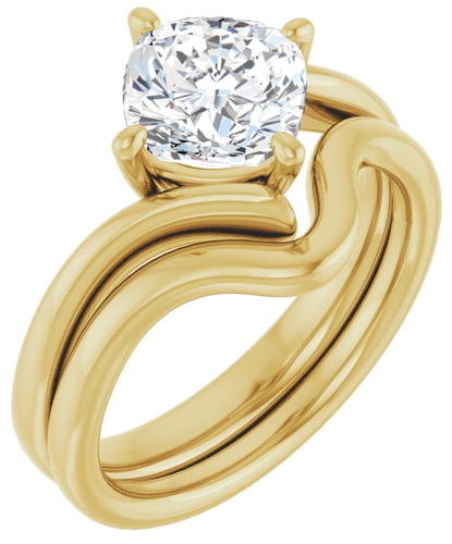 Sužadėtuvių Žiedas „Solitaire“ 585 Geltonojo Aukso Cushion 7mm (6)