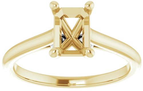 14K Yellow   White  7x5 mm Emerald Solitaire Engagement Ring Mounting (3)
