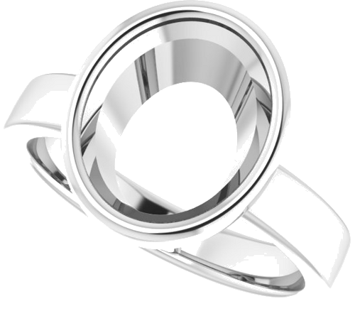 Sužadėtuvių Žiedas „Solitaire“ 585 Baltojo Aukso Oval 11mm x 9mm (5)