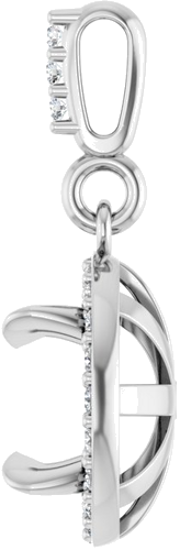 Pakabukas „Halo-Style“ 585 Baltojo Aukso Round 7mm (3)