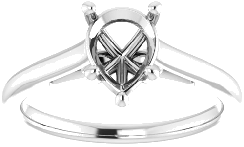 Sužadėtuvių Žiedas „Solitaire“ 585 Baltojo Aukso Pear Shape 8mm x 6mm (3)