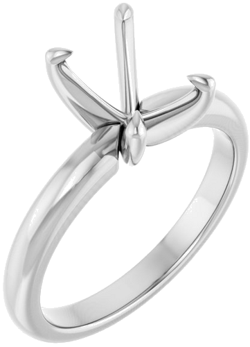 Sužadėtuvių Žiedas „Solitaire“ 585 Baltojo Aukso Emerald 8mm x 6mm (1)