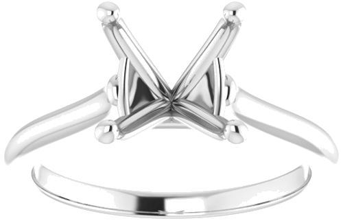 14K White 9 mm Round Solitaire Engagement Ring Mounting (3)