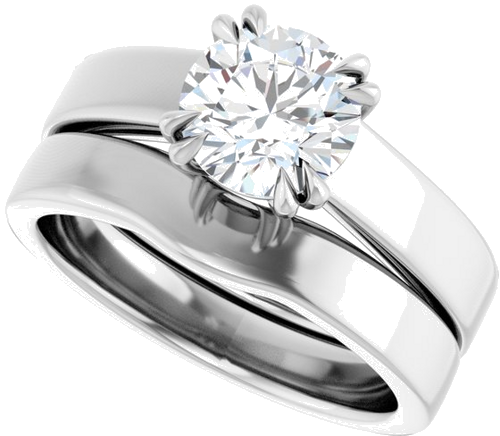 14K White 7 mm Round Solitaire Engagement Ring Mounting (10)