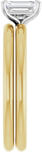 Sužadėtuvių Žiedas „Solitaire“ 585 Baltojo Ir Geltonojo Aukso Emerald 6mm x 4mm (9)