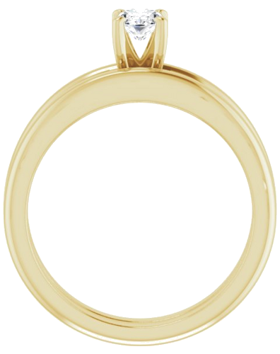 Sužadėtuvių Žiedas „Solitaire“ 585 Geltonojo Aukso Oval 6mm x 4mm (7)