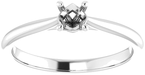 18K White 4.1 mm Round Solitaire Engagement Ring Mounting (3)