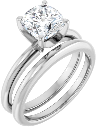 Platinum  7 mm Cushion Solitaire Engagement Ring Mounting (6)