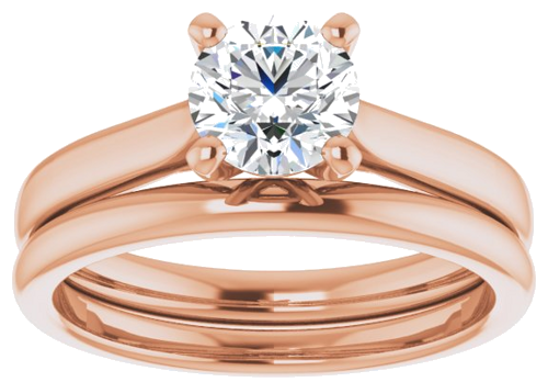 14K Rose 6 mm Round Engagement Ring Mounting (8)