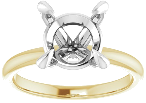 Sužadėtuvių Žiedas „Solitaire“ 585 Baltojo Ir Geltonojo Aukso Round 9.4mm (3)