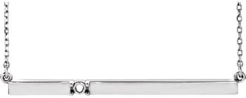 Sterling Silver 1-Stone Family 17 1 2  Necklace Mounting (1)