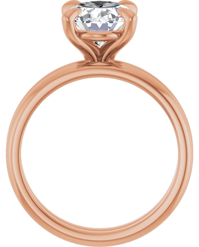 Sužadėtuvių Žiedas „Solitaire“ 585 Rožinis Aukso Oval 10mm x 8mm (7)