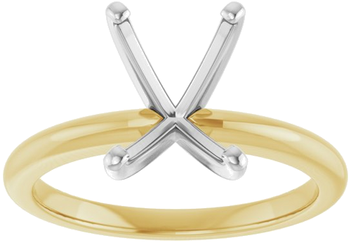 Sužadėtuvių Žiedas „Solitaire“ 585 Baltojo Ir Geltonojo Aukso Emerald 9mm x 7mm (3)