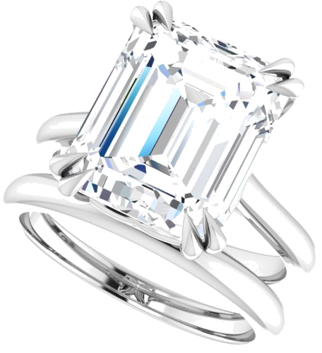 Platinum 12x10 mm Emerald Solitaire Engagement Ring Mounting (10)