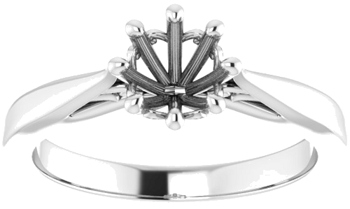 14K White 5.8 mm Round Solitaire Engagement Ring Mounting (3)