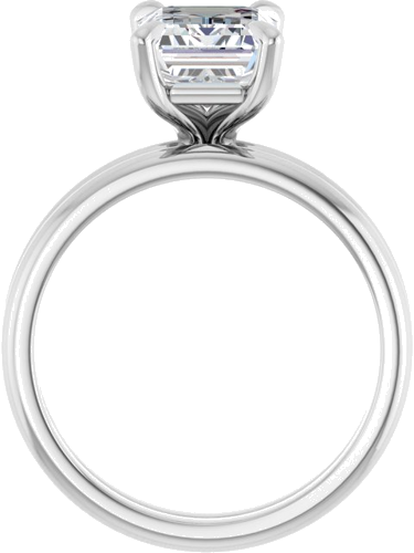 14K X1 White  9x7 mm Emerald Solitaire Engagement Ring Mounting (7)