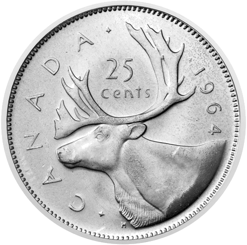 25 centi Elizabete II (1953-1964) Kanāda sudraba monēta (1)