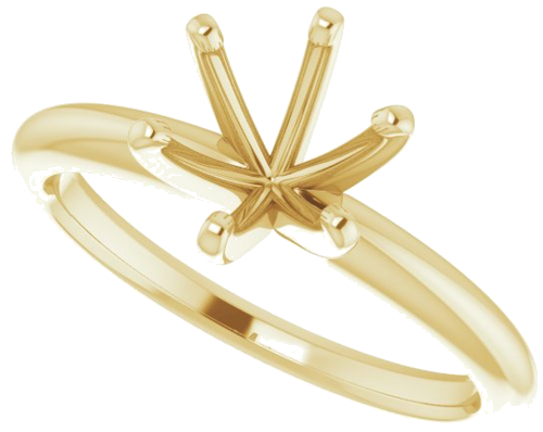 14K Yellow 7 mm Round 6-Prong Solitaire Ring Mounting (8)