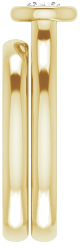 Sužadėtuvių Žiedas „Bezel-Set Solitaire“ 585 Geltonojo Aukso Round 4.8mm (9)