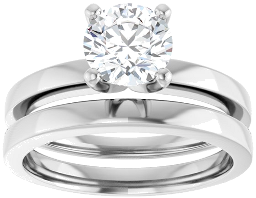 10K White 6.5 mm Round Solitaire Engagement Ring Mounting (3)