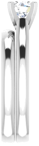 Sužadėtuvių Žiedas „Solitaire“ 585 Baltojo Aukso Round 5.5mm (8)