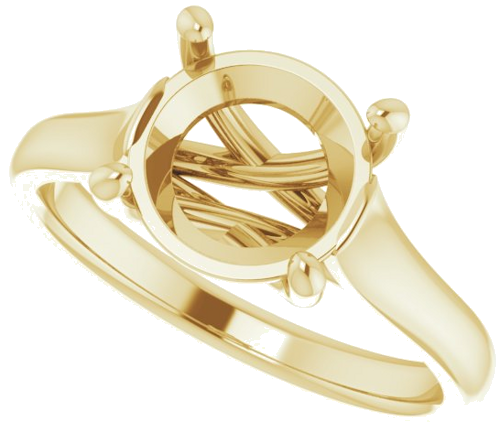 14K Yellow 9 mm Round Solitaire Engagement Ring Mounting (5)