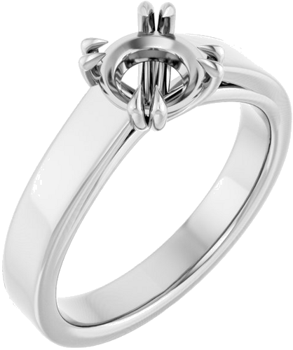 Sužadėtuvių Žiedas „Solitaire“ 585 Baltojo Aukso Round 6.5mm (1)