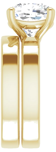 14K Yellow 9 mm Cushion Solitaire Engagement Ring Mounting (9)