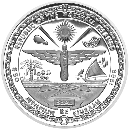 1 oz First Men on the Moon Maršalo Salos 1989 sidabrinė moneta (2)