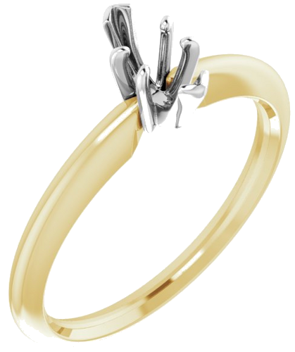 14K Yellow   White 7.6x3.3 mm Marquise Solitaire Engagement Ring Mounting (1)