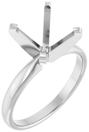 Sužadėtuvių Žiedas „Solitaire“ 585 Baltojo Aukso Round 10.2mm x 10.6mm (1)