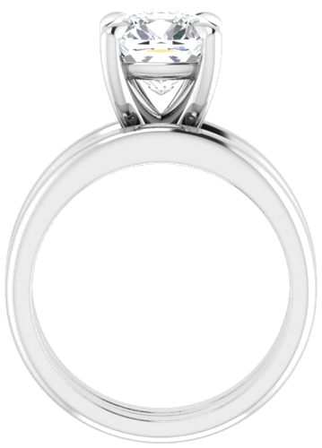 Sužadėtuvių Žiedas „Claw-Prong Solitaire“ 14k white gold Cushion 8mm (7)