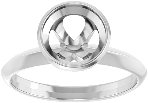 14K White 7.4 mm Round Solitaire Engagement Ring Mounting (3)