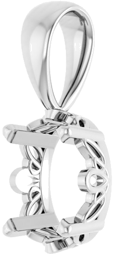 14K White 6x4 mm Oval Pendant Mounting (3)