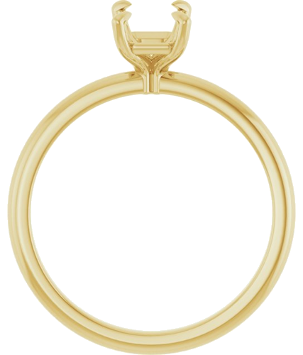 14K Yellow  7x5 mm Emerald Solitaire Engagement Ring Mounting (2)