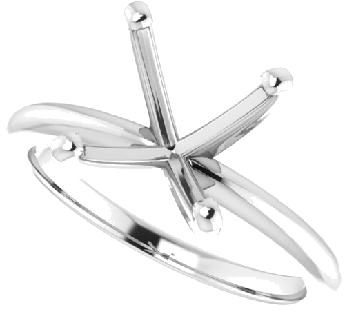 Platinum  10 mm Round Solitaire Engagement Ring Mounting (5)