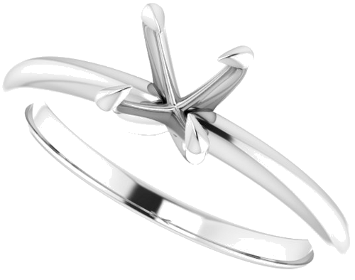 Sužadėtuvių Žiedas „Solitaire“ 585 Baltojo Aukso Round 6mm (5)