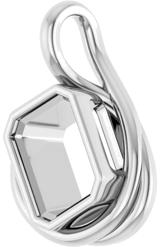 Pakabukas „Solitaire“ 417 Baltojo Aukso Emerald 10mm x 8mm (2)