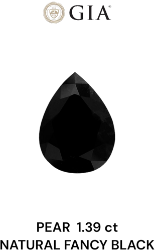 1.39 carat Fancy Black-VVS2 Natūralus Pear Deimantas (1)