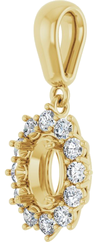 Pakabukas „Halo-Style“ 585 Geltonojo Aukso Oval 7mm x 5mm (2)