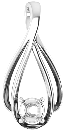 Continuum Sterling Silver  4.8 mm Round Pendant Mounting (1)