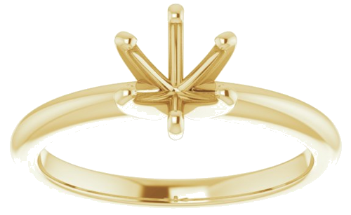 14K Yellow 6 mm Round Solitaire Engagement Ring Mounting (3)
