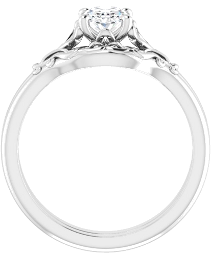 14K White 7x5 mm Oval Solitaire Engagement Ring Mounting (7)