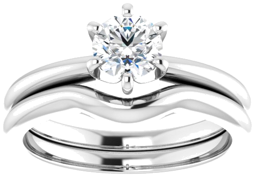 14K White 5.2 mm Round Solitaire Engagement Ring Mounting (8)