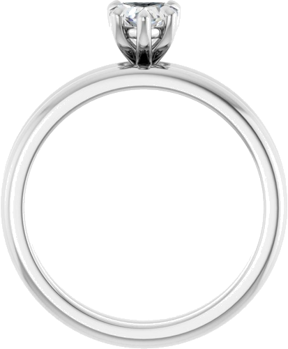 14K White 5x5 mm Heart Solitaire Engagement Ring Mounting (6)